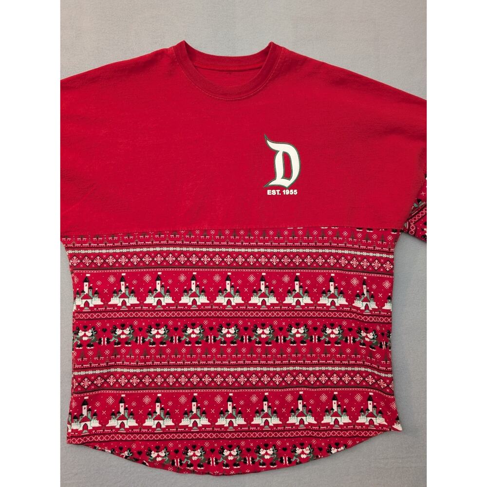 Disneyland Resort Christmas Spirit Jersey Small Red Holiday Sweater Shirt